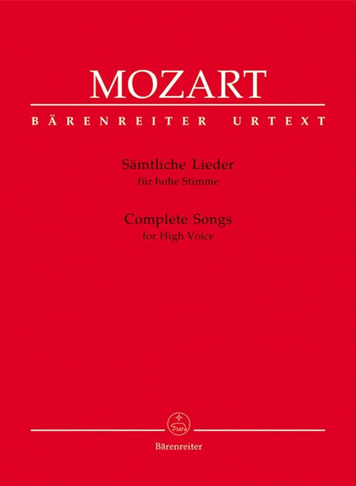 MOZART - Complete Songs for High Voice & Piano