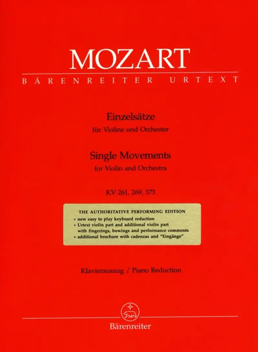 MOZART - Single Movements for Violin and Orchestra KV 261, 269(261a), 373