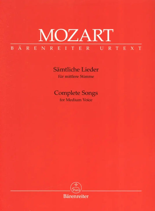 MOZART - Complete Songs for Medium Voice & Piano