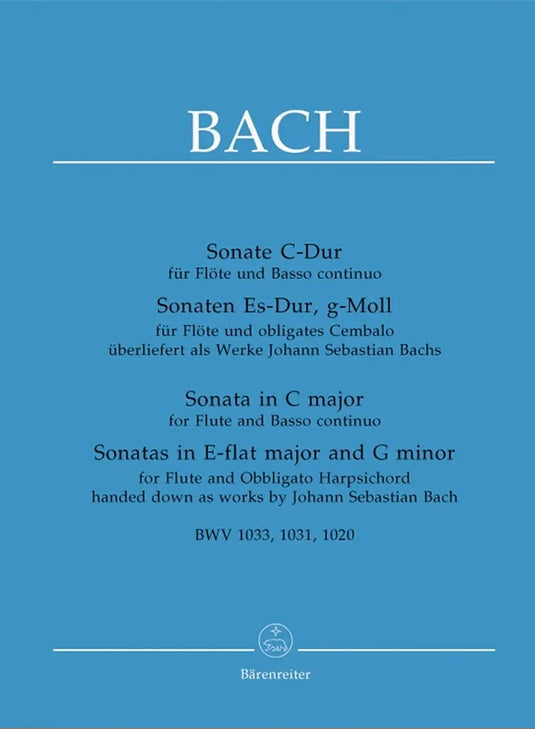 BACH - Three Sonatas For Flute And Basso Continuo
