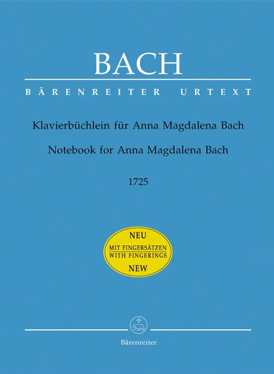 BACH - IL QUADERNO DI ANNA MAGDALENA - Klavierbuchlein fur Anna Magdalena Bach con diteggiatura