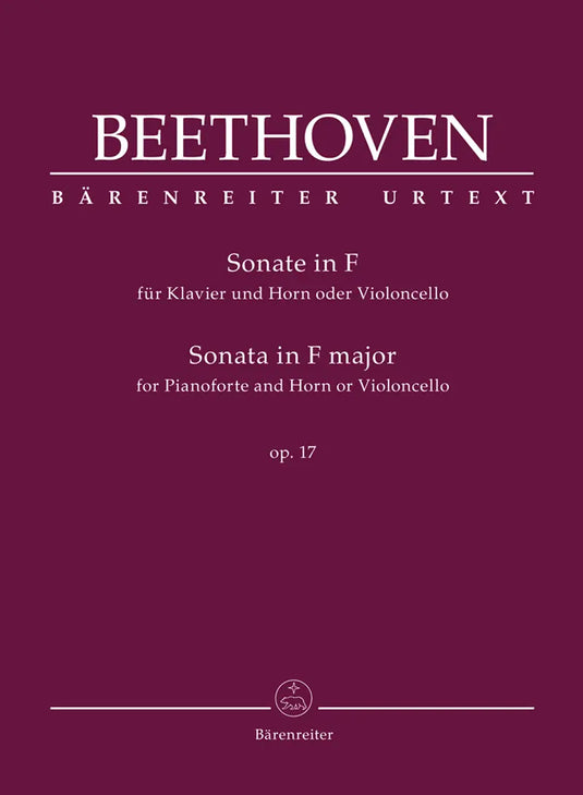 BEETHOVEN - Sonata for Pianoforte and Horn or Violoncello in F major op. 17
