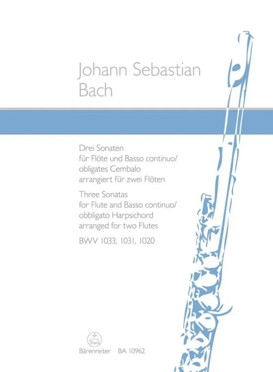 BACH - Three Sonatas BWV 1033 1031 1020 2 Flauti