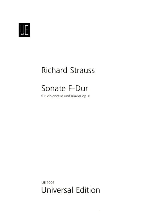 STRAUSS - Sonate F-Dur fur violoncello und klavier op.6
