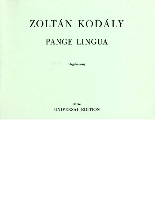 KODALY - Pange lingua