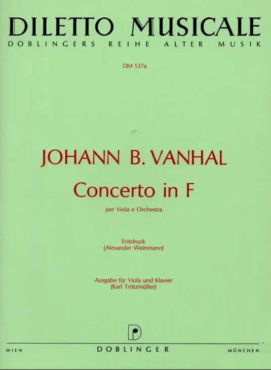 VANHAL - Concerto in F per Viola e Orchestra