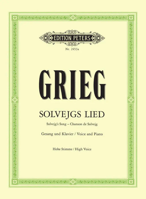 GRIEG - Solvejgs Lied - High Voice
