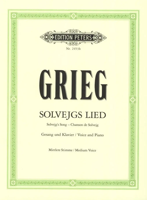 GRIEG - Solvejgs Lied - Medium Voice