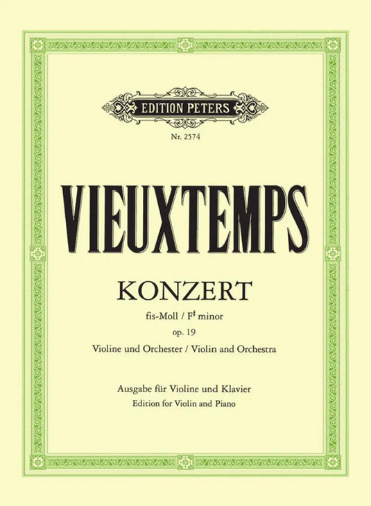 VIEUXTEMPS - Konzert für Violine und Orchester No. 2 fis-moll op. 19