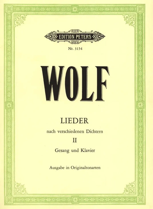 WOLF - Lieder nach verschiedenen Dichtern 2 - Originalausgabe