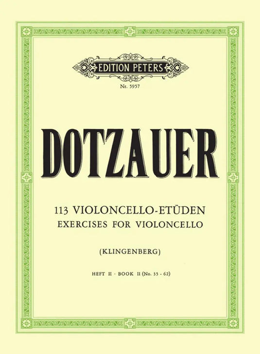 DOTZAUER - 113 Violoncello Etuden Volume 2