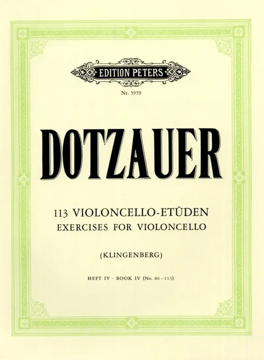 DOTZAUER - 113 Violoncello-Etuden Volume 4