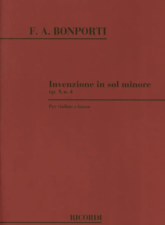 BONPORTI - Invenzione in sol minore op. X n. 4