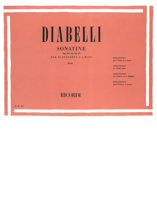 DIABELLI - 5 Sonatine Op.24, 54, 58, 60