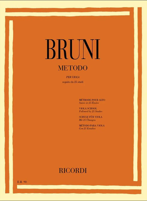 BRUNI - Metodo Per Viola Seguito Da 25 Studi
