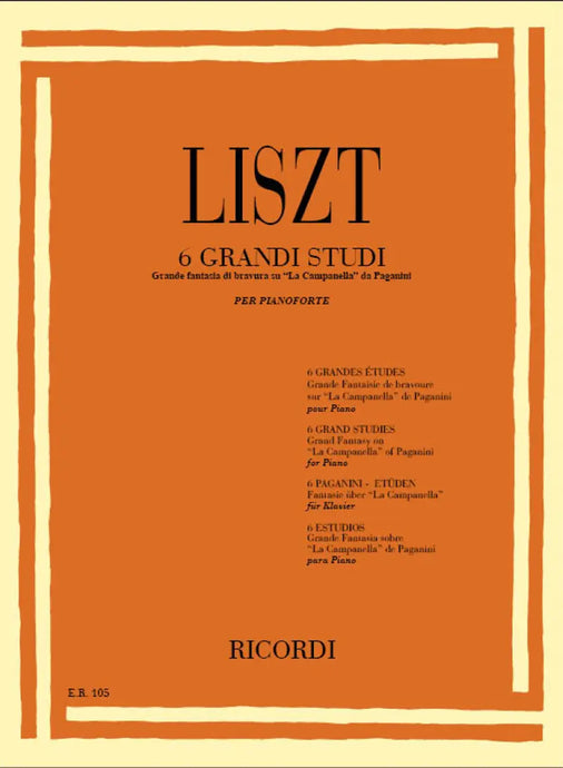 LISZT - 6 Grandi Studi Da Paganini