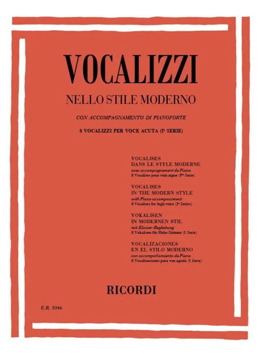 VOCALIZZI - Nello Stile Moderno - Voce Acuta Prima Serie
