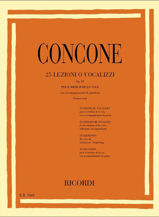CONCONE - 25 Lezioni o Vocalizzi  Op. 10 per il medium della voce