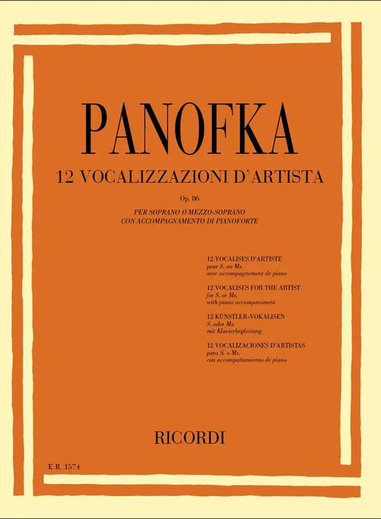 PANOFKA - 12 Vocalizzazioni d'Artista op.86