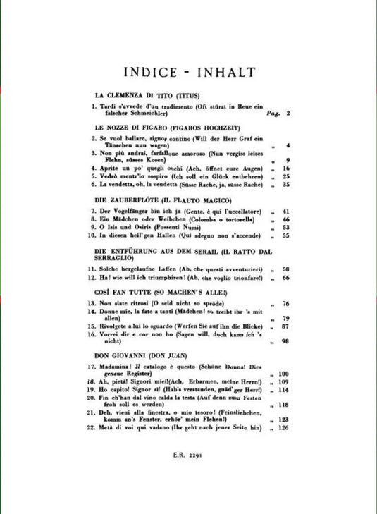 MOZART - Arie Scelte