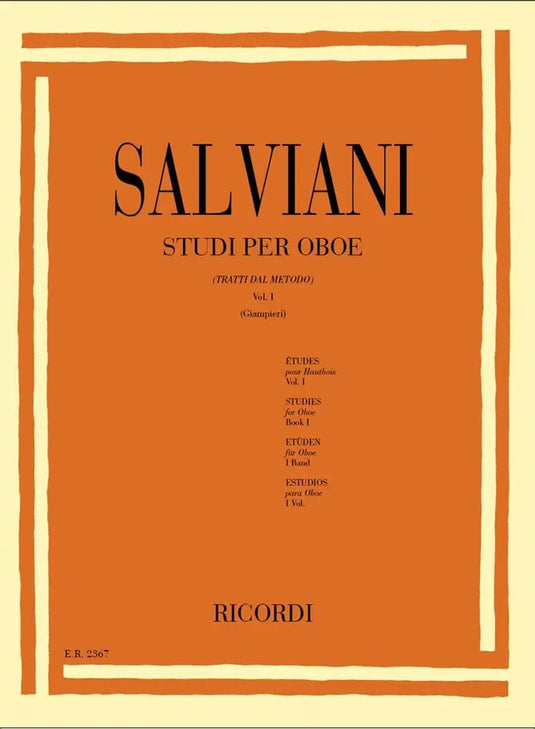 SALVIANI - Studi Per Oboe (Tratti Dal Metodo) Vol. I