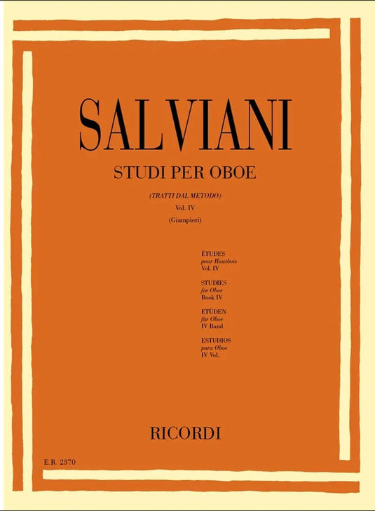 SALVIANI - Studi per oboe (tratti dal Metodo) Vol. IV