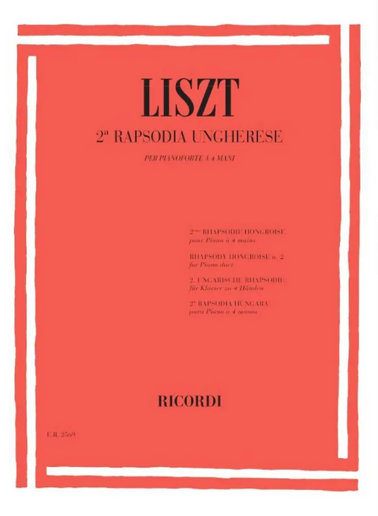 LISZT - 19 Rapsodie Ungheresi: N.2 In Do Diesis Min.