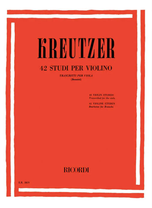 KREUTZER - 42 Studi Trascritti per Viola