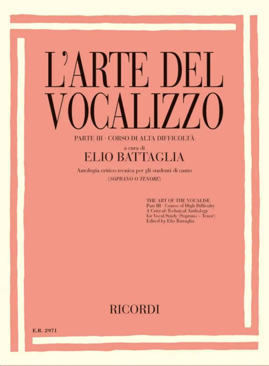 BATTAGLIA - L'Arte del Vocalizzo (Soprano-Tenore) Parte III