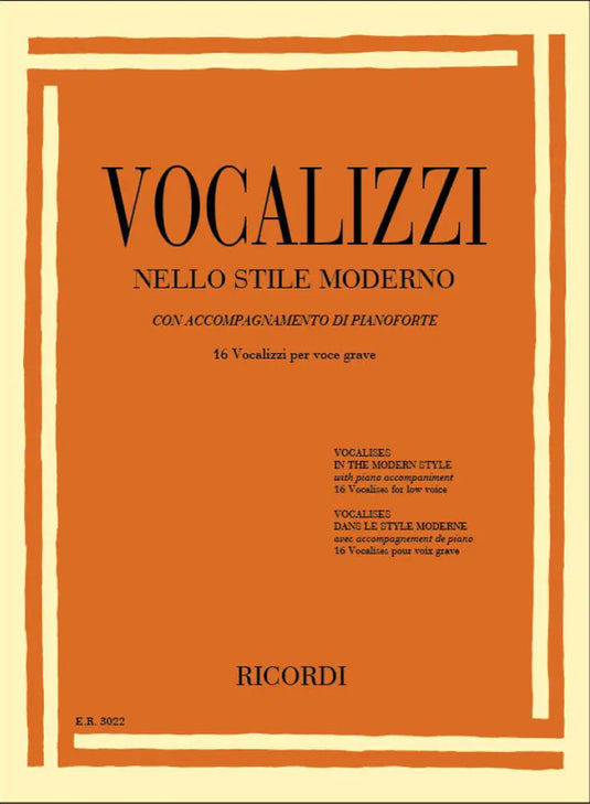 VOCALIZZI - Nello Stile Moderno - 16 Vocalizzi per voce grave