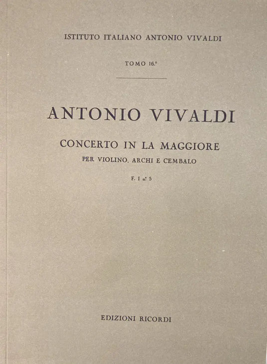 VIVALDI - Concerto in La Maggiore F. I n. 5 RV 352