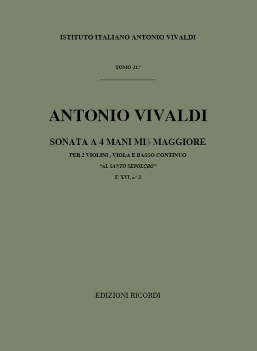 VIVALDI - Sonata a 4 Mani Mi b Maggiore F. XVI n. 2 