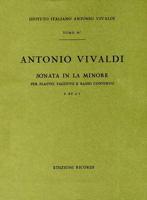 VIVALDI - Sonata in La Minore F. XV n. 1 RV 86