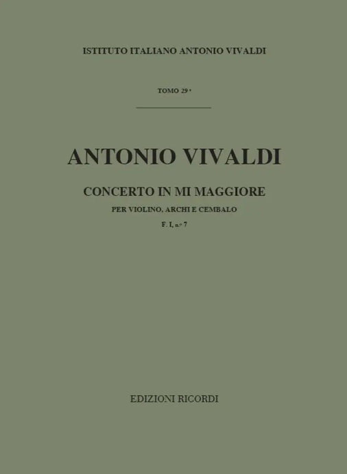 VIVALDI - Concerto in Mi Maggiore F. I n. 7 RV 268