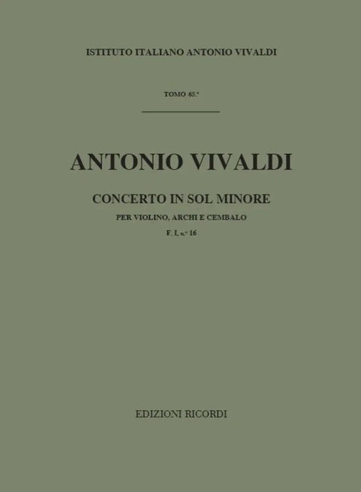 VIVALDI - Concerto in Sol Minore F. I n. 16 RV 332