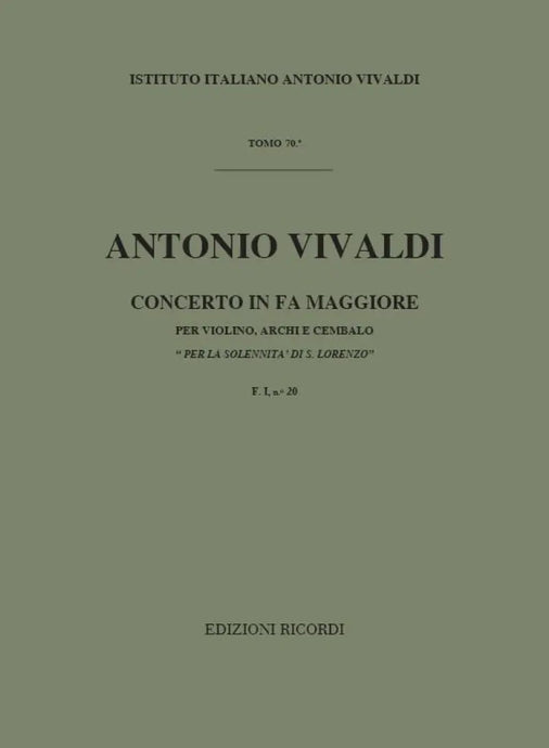 VIVALDI - Concerto in Fa Maggiore F. I n. 20 RV 286