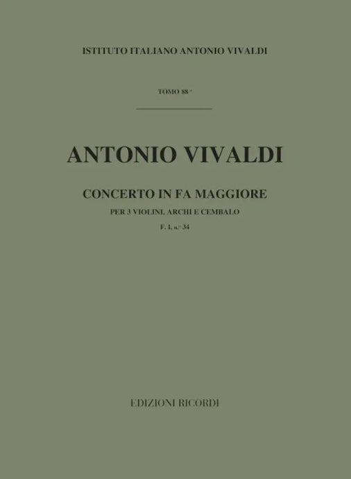 VIVALDI - Concerto in FA Maggiore  F. I n. 34 RV 551