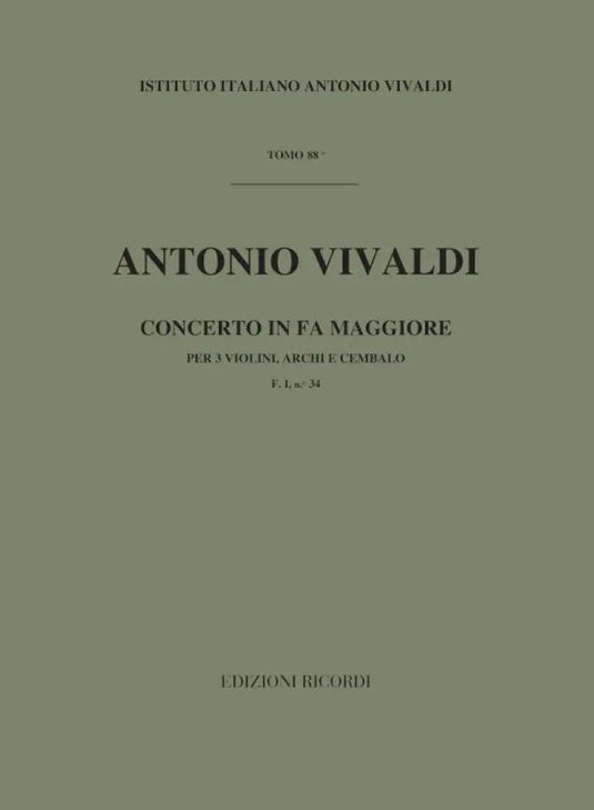 VIVALDI - Concerto in FA Maggiore  F. I n. 34 RV 551