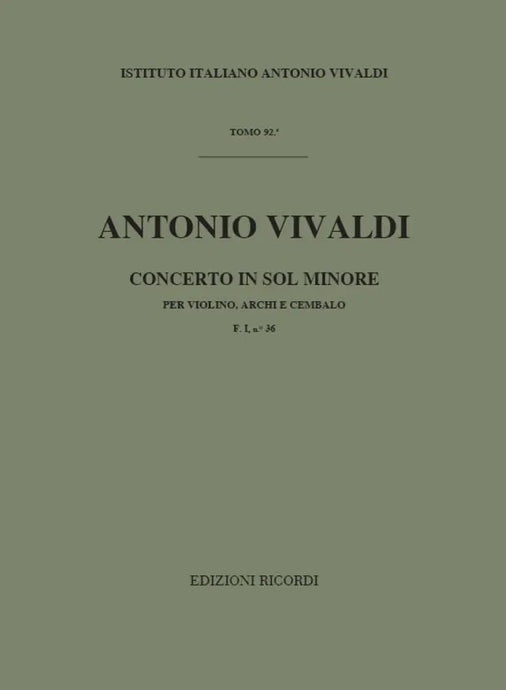 VIVALDI - Concerto in SOL Minore  F. I n. 36 RV 3