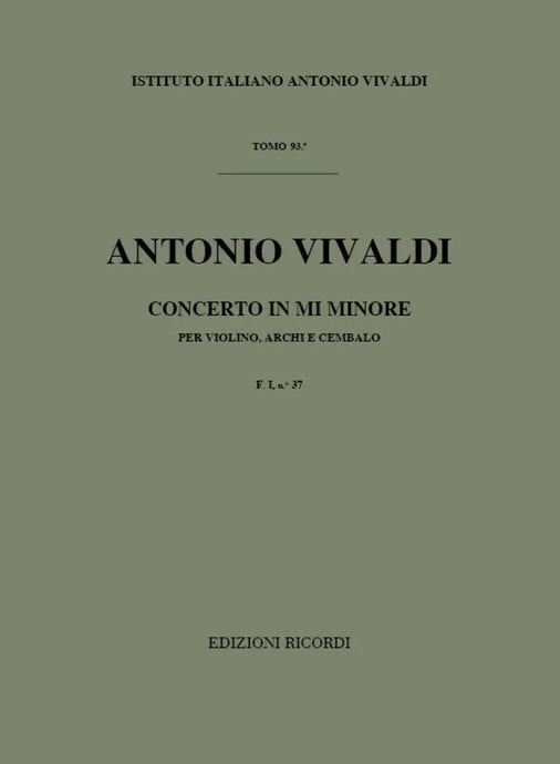 VIVALDI - Concerto in MI Minore  F. I n. 37 RV 278