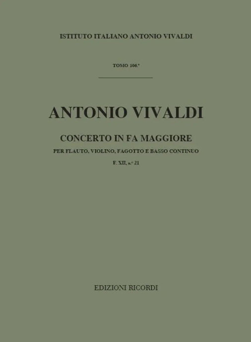 VIVALDI - Concerto in Fa Maggiore F. XII n. 21 RV 100