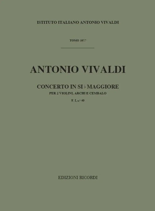 VIVALDI - Concerto in Si b Maggiore F. I n. 40 RV 524