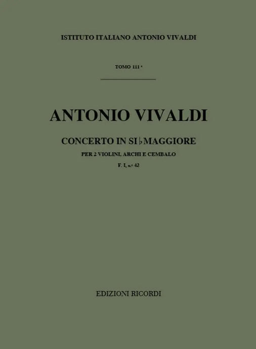 VIVALDI - Concerto in Si b Maggiore F. I n. 42 RV 529