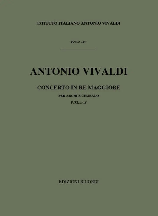 VIVALDI - Concerto in Re Maggiore F. XI n. 16 RV 123