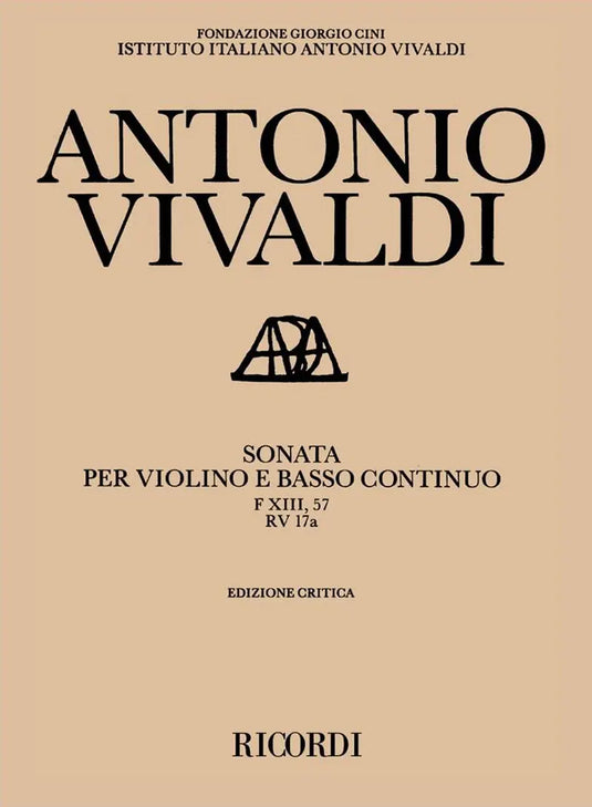 VIVALDI - Sonata per Violino e Basso Continuo F XIII, 57 RV 17a