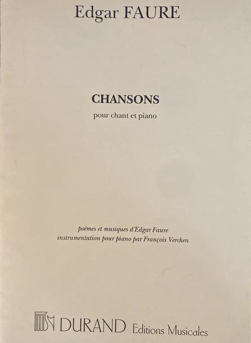 FAURE - E. Chansons Chant-Piano