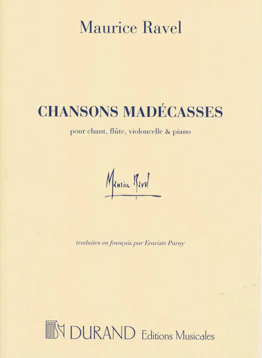 RAVEL - Chansons Madécasses - Canto Flauto Violoncello e Piano