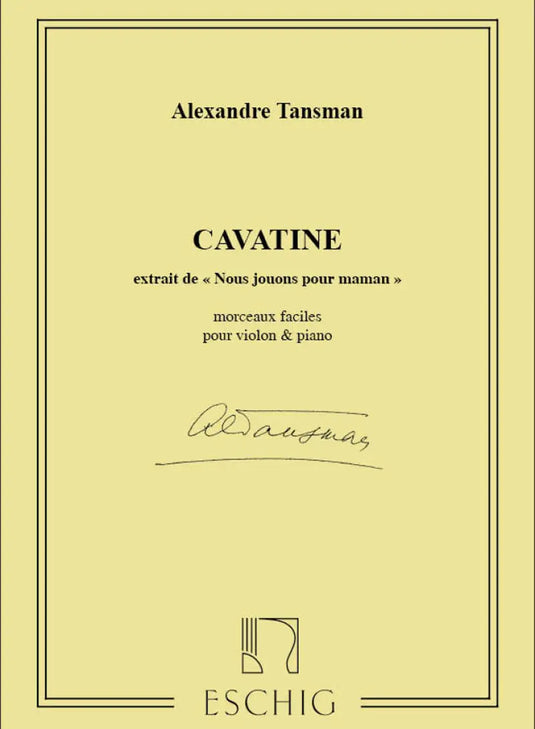 TANSMAN - Cavatina extrait de "Nous jouons pour maman"