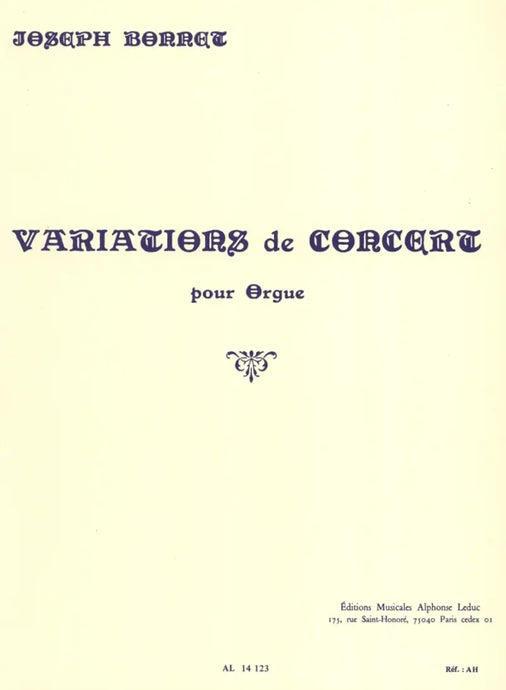 BONNET - Variations De Concert
