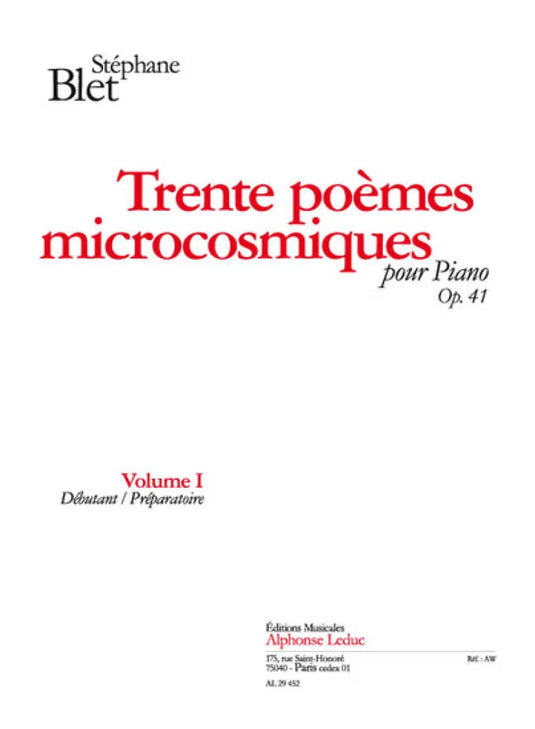 BLET - 30 Poemes Microcosmiques Op41 Vol. 1